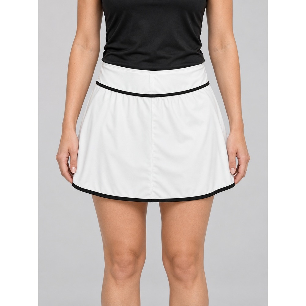 Activewear Brand Athletic Tennis Skort Womens XL White Black Trim Excellent Wrap